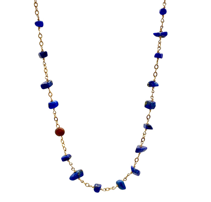 Lapis Chips Choker Necklace