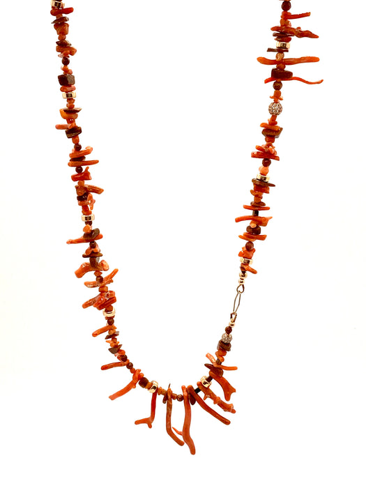 Long Italian Branch Coral Necklace