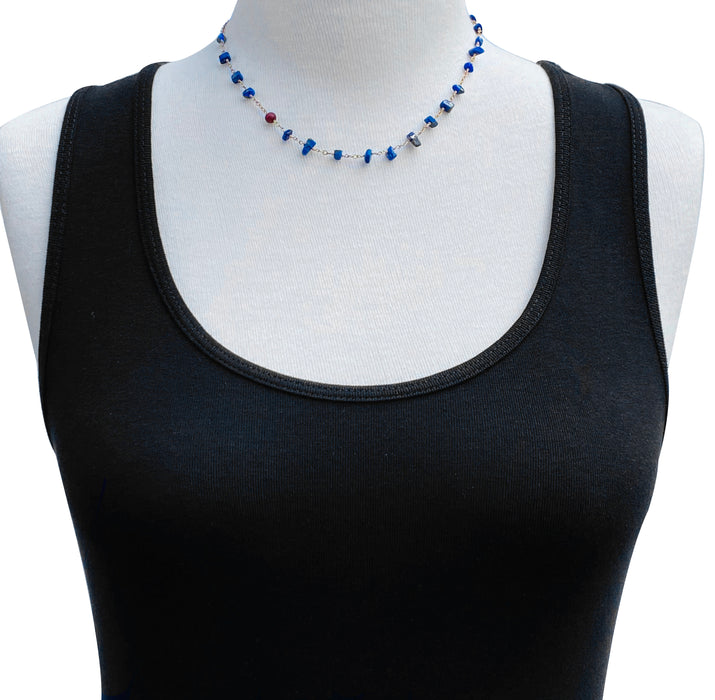 Lapis Chips Choker Necklace