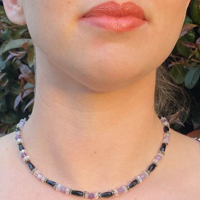 Licorice Moonstone Choker Necklace