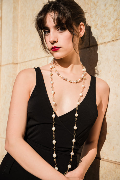 Silk Pajamas Pearl Necklace