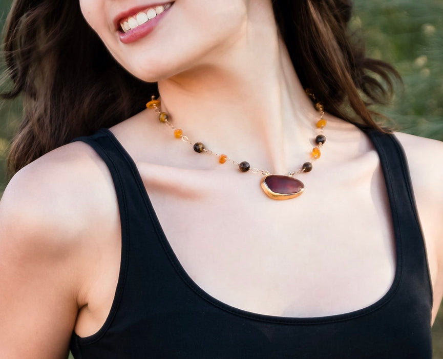 Amber Pendant Necklace