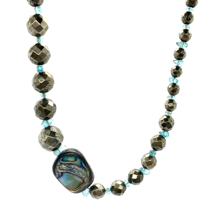 Pyrite & Abalone Choker Necklace