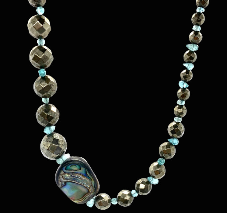 Pyrite & Abalone Choker Necklace